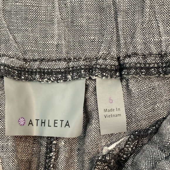 Athleta Flint Gray 100% Linen Women’s Shorts size 6 (P28) - Picture 2 of 8